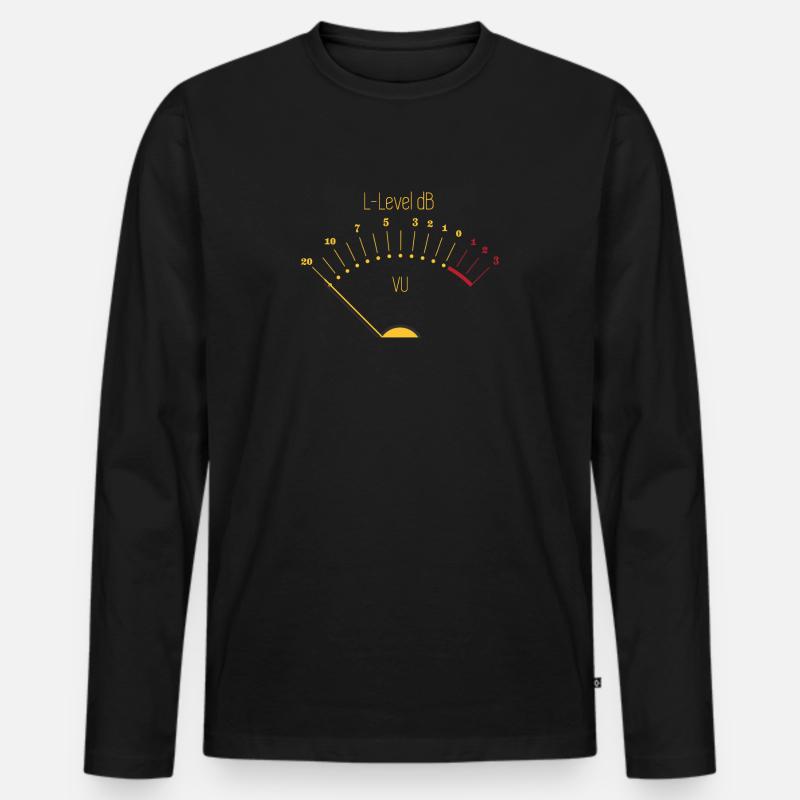 Vu Meter Tontechniker Geschenk - Männer Premium Bio Langarmshirt - Schwarz