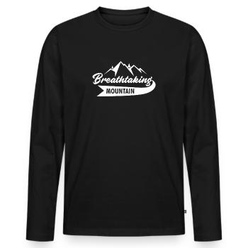 Berge Berg - Männer Premium Bio Langarmshirt - Schwarz - Vorne - Nico (187cm)
