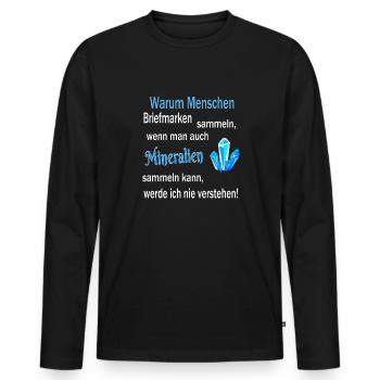 Menschen Mineralien sammeln Edelsteine Geschenk - Männer Premium Bio Langarmshirt - Schwarz - Vorne - Nico (187cm)