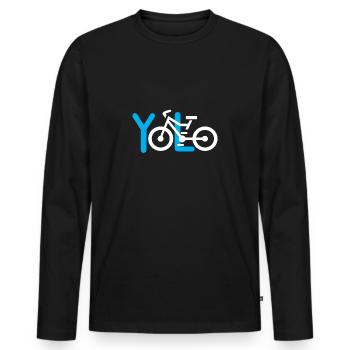 Logo de vélo YOLO - T-shirt manches longues Premium bio Homme - noir - Devant - Nico (187cm)