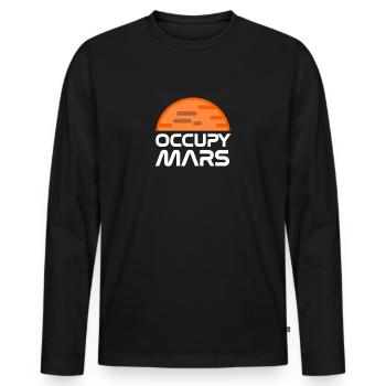 occupy mars - Men's Premium Organic Long Sleeve Shirt - black - Front - Nico (187cm)
