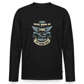 One of a Kind année de naissance 1960 - T-shirt manches longues Premium bio Homme - noir - Devant - Nico (187cm)