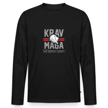krav maga - Männer Premium Bio Langarmshirt - Schwarz - Vorne - Nico (187cm)