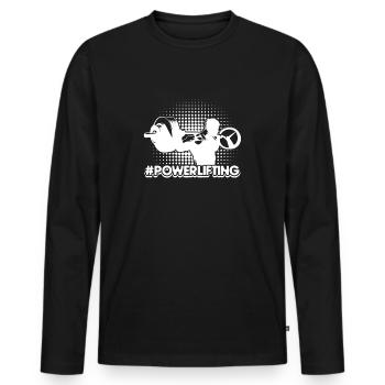 Hashtag Powerlifting - T-shirt manches longues Premium bio Homme - noir - Devant - Nico (187cm)