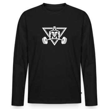Puissance de gorille - T-shirt manches longues Premium bio Homme - noir - Devant - Nico (187cm)