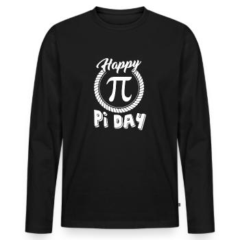 Pi Day Happy Pi Day - Men's Premium Organic Long Sleeve Shirt - black - Front - Nico (187cm)