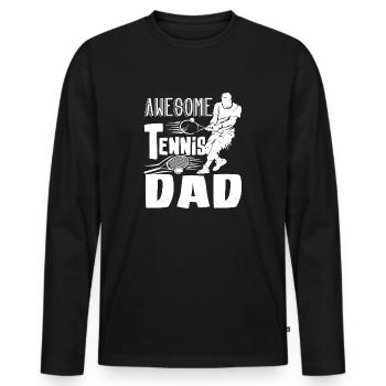 Tennis Awesome Tennis Dad - Men's Premium Organic Long Sleeve Shirt - black - Front - Nico (187cm)