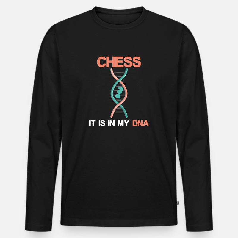 Schach Schachspiel Chess Schachbrett Schachmatt - Männer Premium Bio Langarmshirt - Schwarz