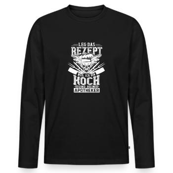 Koch leg das Rezept weg - Männer Premium Bio Langarmshirt - Schwarz - Vorne - Nico (187cm)
