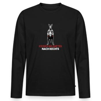 Känguru Kein Milimeter nach rechts Gegen Rechts - Männer Premium Bio Langarmshirt - Schwarz - Vorne - Nico (187cm)