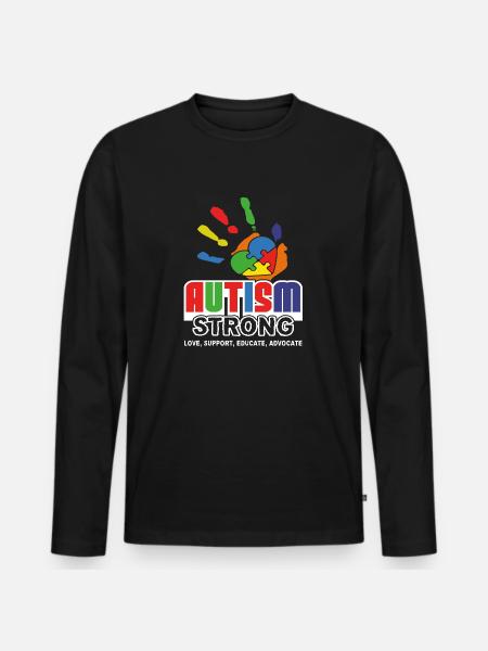 Autism Awareness Autism Strong - Men's Premium Organic Long Sleeve Shirt - black