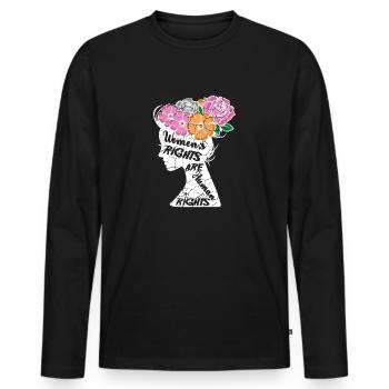 Les droits des femmes sont des droits humains - T-shirt manches longues Premium bio Homme - noir - Devant - Nico (187cm)