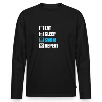 Swimming swimmer swimming sport swimming swim - Men's Premium Organic Long Sleeve Shirt - black - Front - Nico (187cm)
