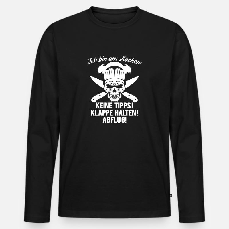 Ich Bin Am Kochen - Männer Premium Bio Langarmshirt - Schwarz