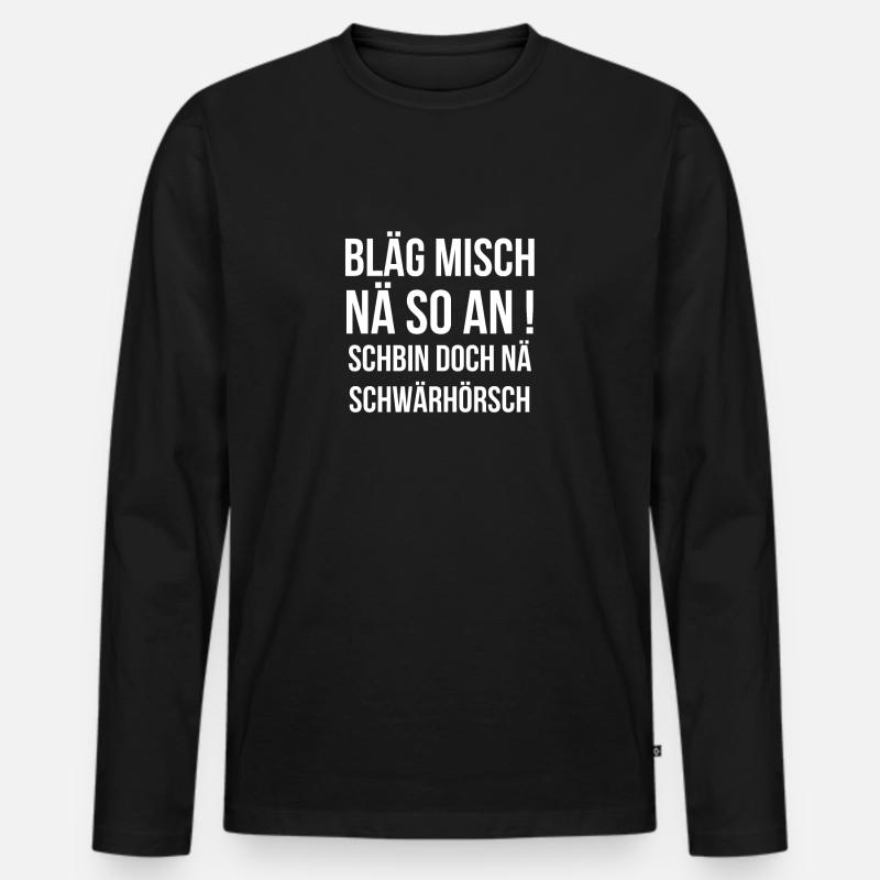 Ossi - Männer Premium Bio Langarmshirt - Schwarz