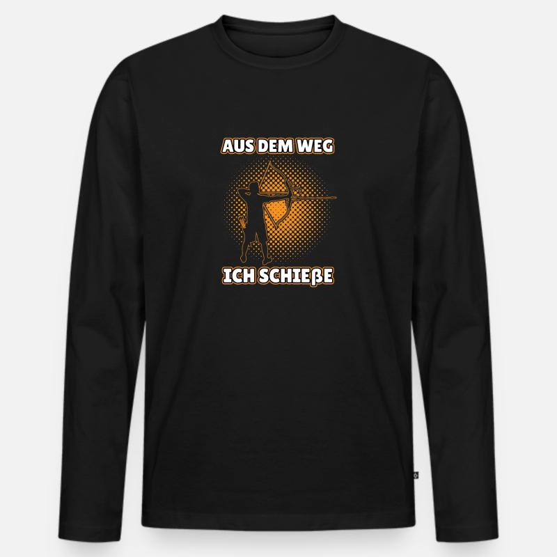 Ich Schieße ! Bogenschießen - Männer Premium Bio Langarmshirt - Schwarz