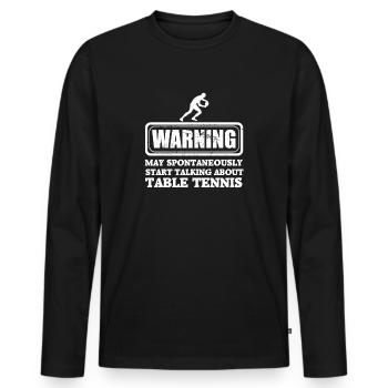 Tennis de table ping pong ping pong - T-shirt manches longues Premium bio Homme - noir - Devant - Nico (187cm)