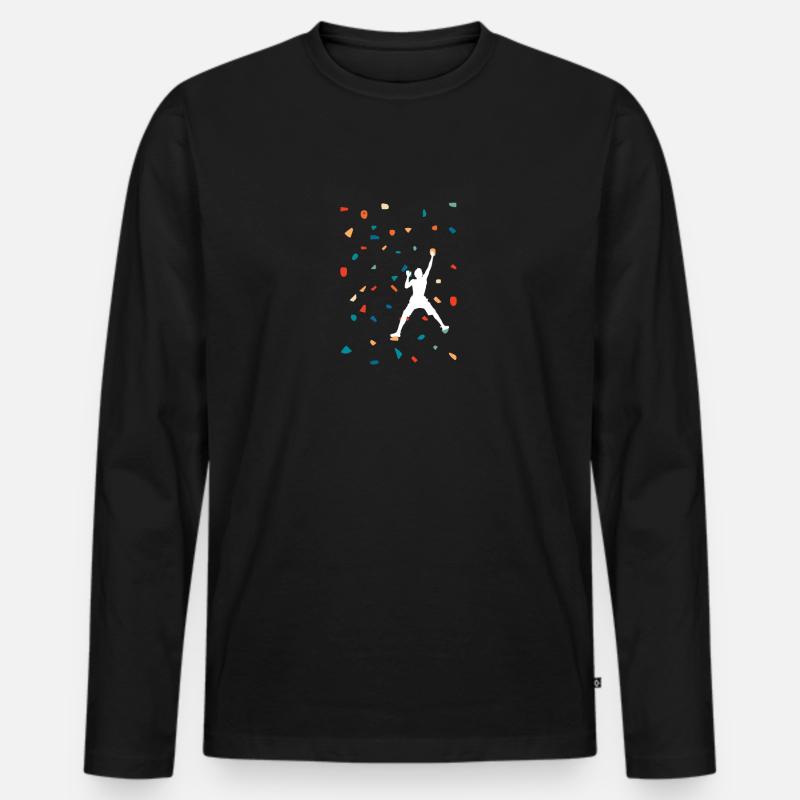 Klettern - Bouldern Boulder - Männer Premium Bio Langarmshirt - Schwarz