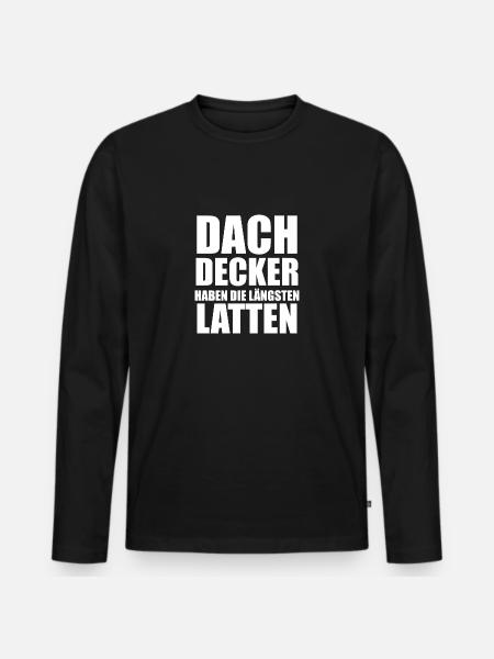 Dachdecker - Männer Premium Bio Langarmshirt - Schwarz