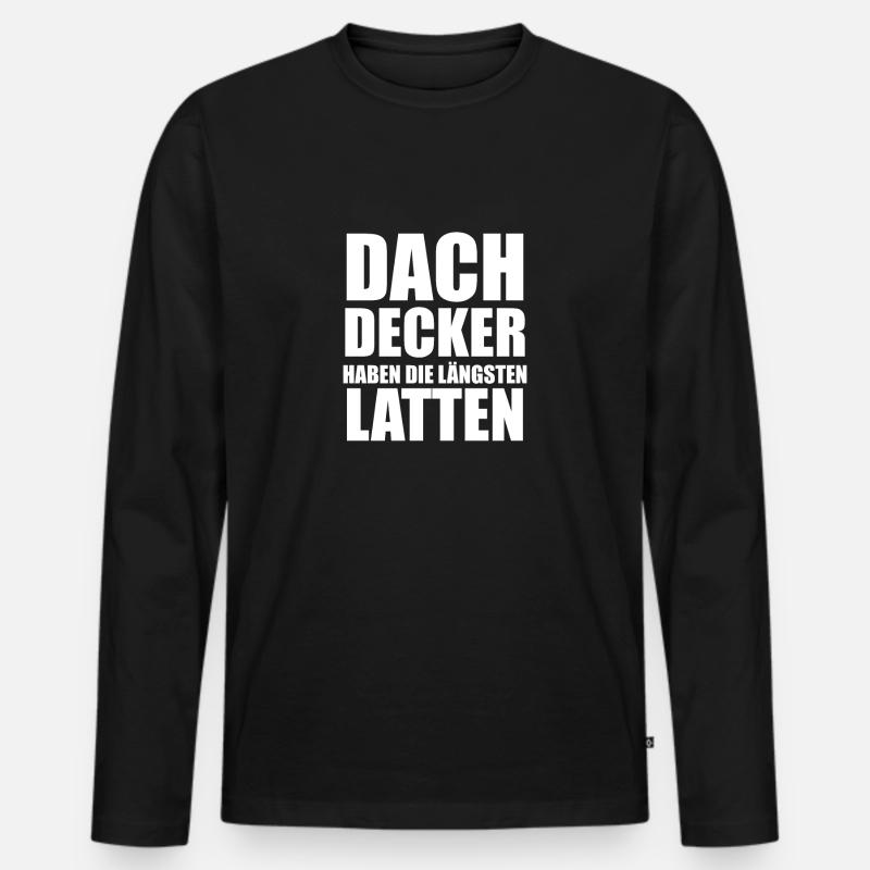Dachdecker - Männer Premium Bio Langarmshirt - Schwarz