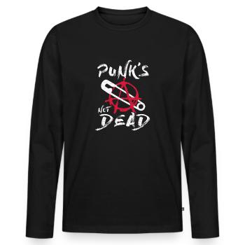 Punk & Punk Rock, Punks Not Dead Punker Gift - Men's Premium Organic Long Sleeve Shirt - black - Front - Nico (187cm)