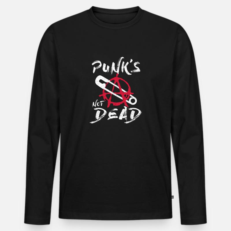 Punk & Punk Rock, Punks Not Dead Punker Geschenk - Männer Premium Bio Langarmshirt - Schwarz