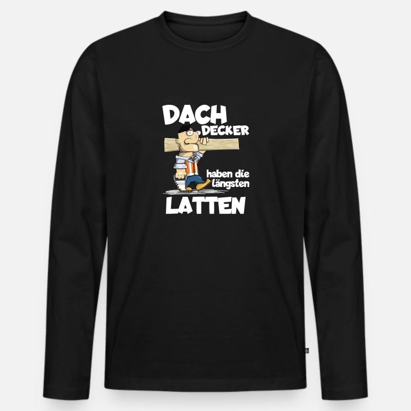 Dachdecker - Männer Premium Bio Langarmshirt - Schwarz