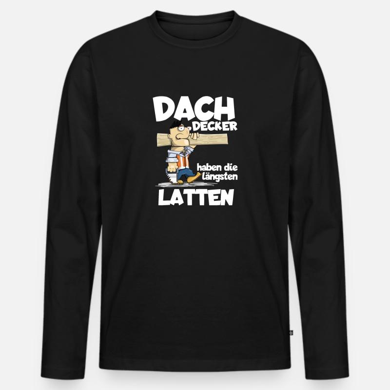 Dachdecker - Männer Premium Bio Langarmshirt - Schwarz