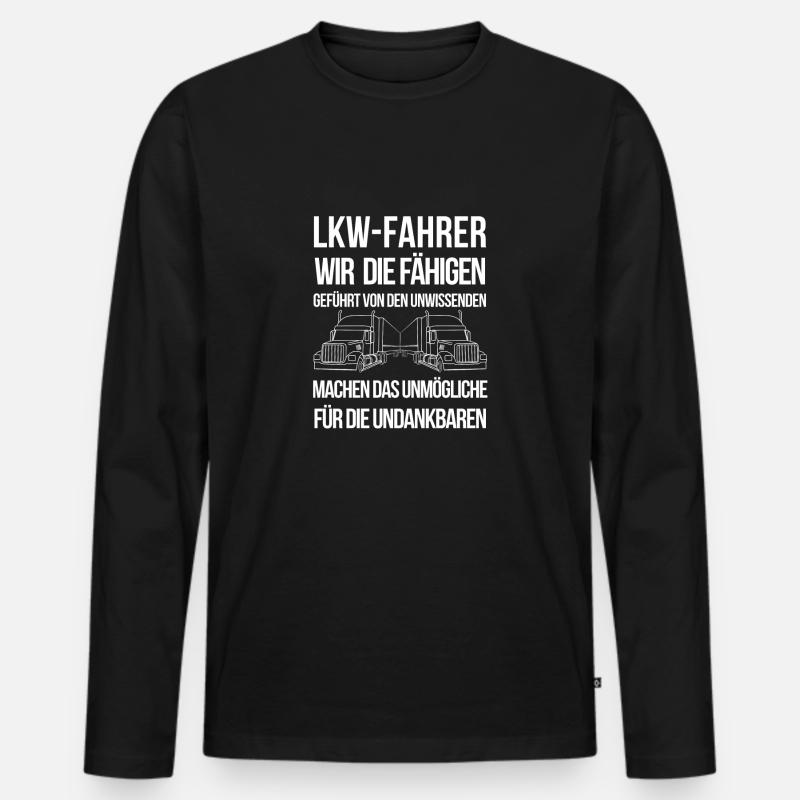 Trucker - Männer Premium Bio Langarmshirt - Schwarz