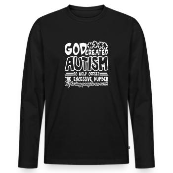 Autismusbewusstsein Gott schuf Autismus - Männer Premium Bio Langarmshirt - Schwarz - Vorne - Nico (187cm)