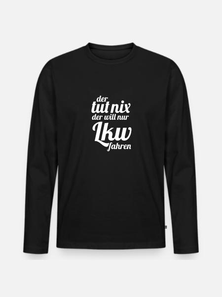 Trucker - Männer Premium Bio Langarmshirt - Schwarz