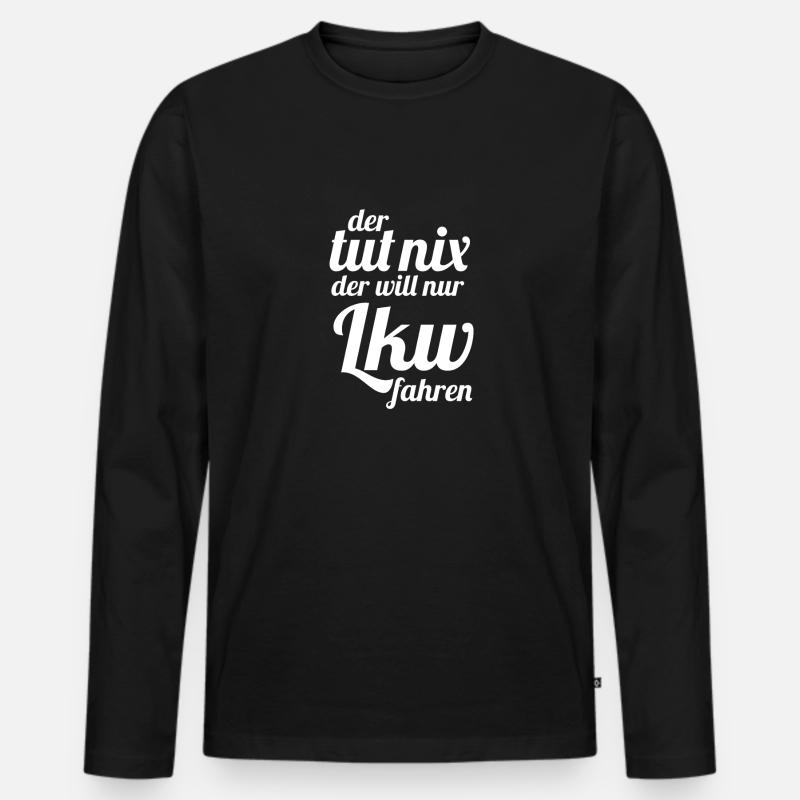 Trucker - Männer Premium Bio Langarmshirt - Schwarz