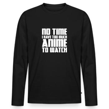 Manga - T-shirt manches longues Premium bio Homme - noir - Devant - Nico (187cm)