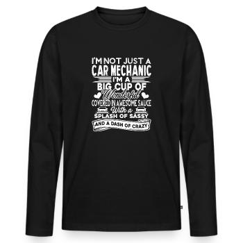 Mécanicien automobile Je ne suis pas seulement un mécanicien automobile - T-shirt manches longues Premium bio Homme - noir - Devant - Nico (187cm)