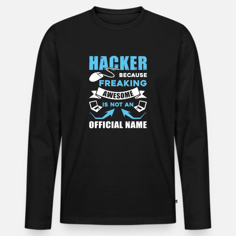 Hacker Awesome Hacker - T-shirt manches longues Premium bio Homme - noir