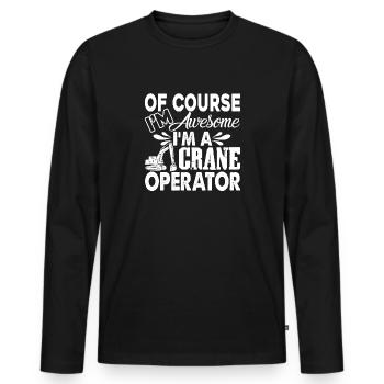 Crane Operator I'm A Crane Operator - Men's Premium Organic Long Sleeve Shirt - black - Front - Nico (187cm)
