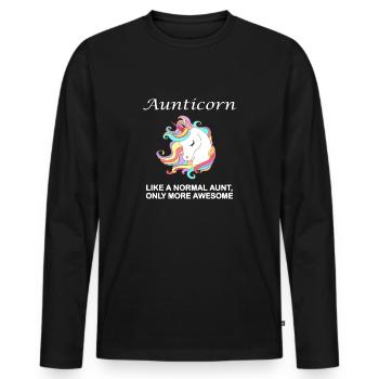 Une tante comme une tante normale seulement plus géniale - T-shirt manches longues Premium bio Homme - noir - Devant - Nico (187cm)