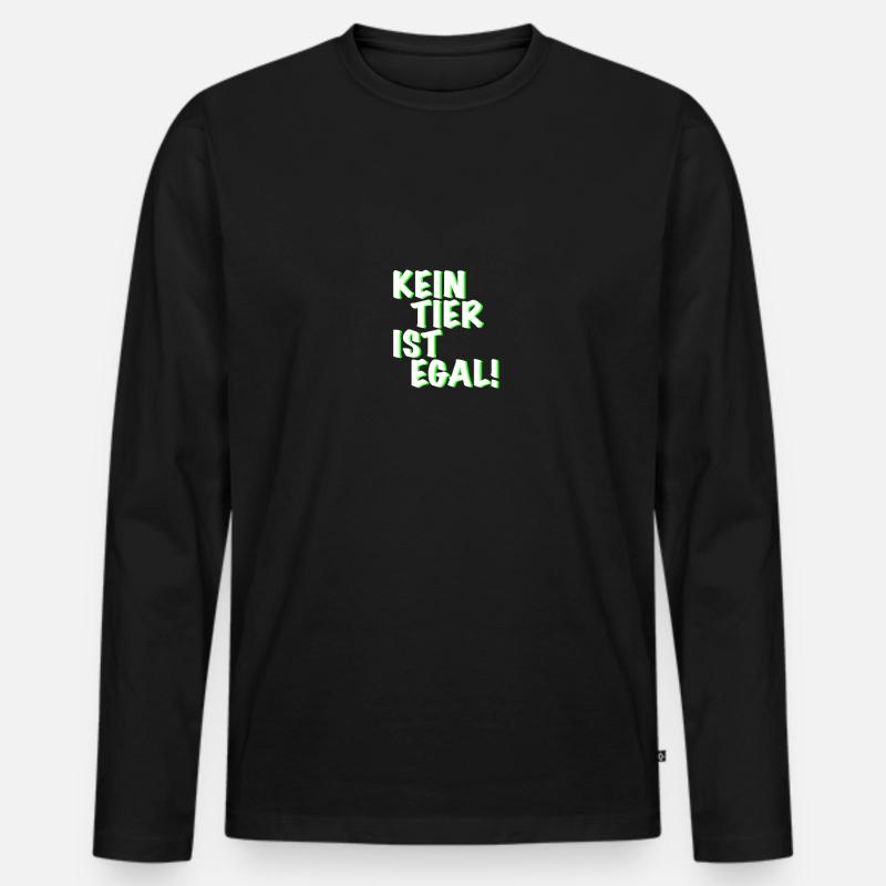 Tierschutz - Männer Premium Bio Langarmshirt - Schwarz