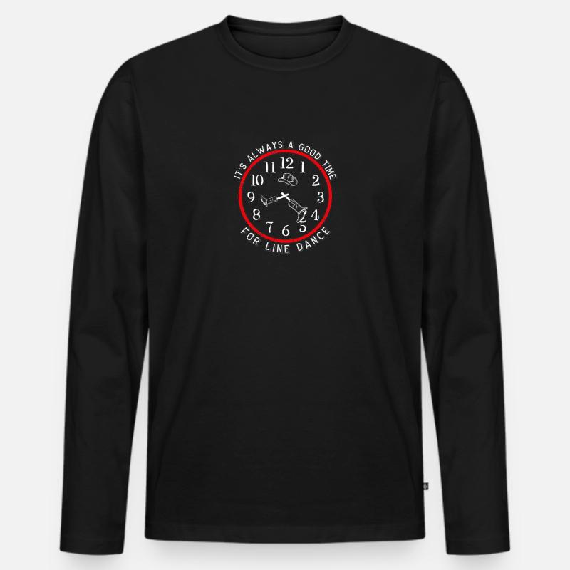 Linedance - Line Dancer Geschenk - Männer Premium Bio Langarmshirt - Schwarz