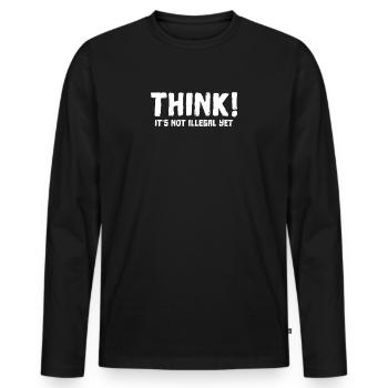 Je pense que ce n'est pas illégal mais drôle - T-shirt manches longues Premium bio Homme - noir - Devant - Nico (187cm)