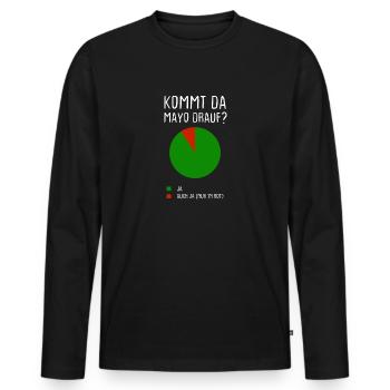 Mayo Flasche Lebensmittel Mayonnaise Geschenkidee - Männer Premium Bio Langarmshirt - Schwarz - Vorne - Nico (187cm)