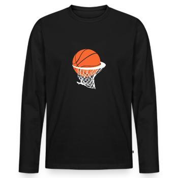 Basket-ball panier - T-shirt manches longues Premium bio Homme - noir - Devant - Nico (187cm)