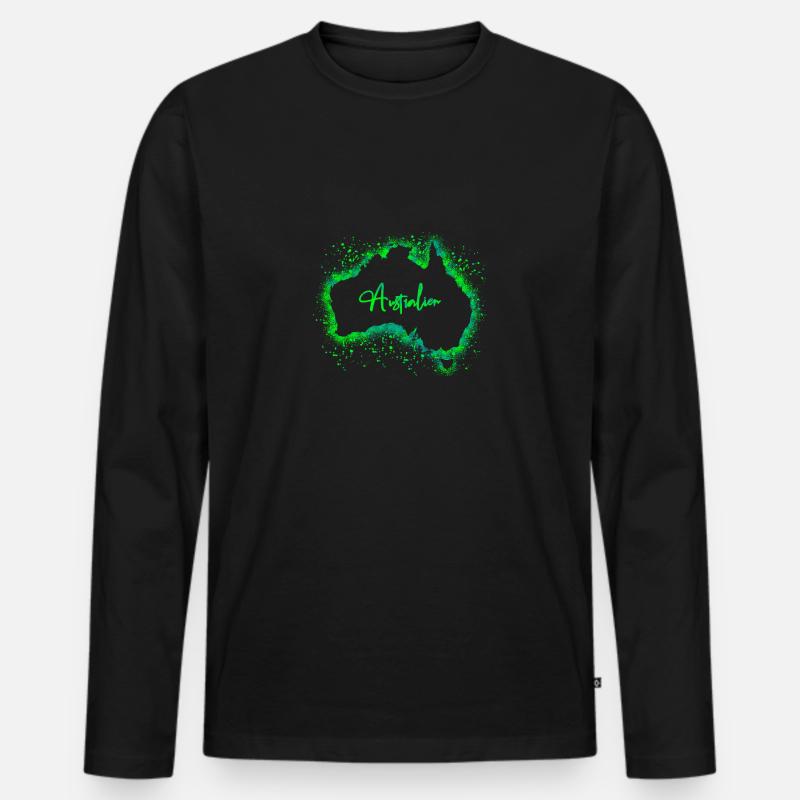 Australien - Männer Premium Bio Langarmshirt - Schwarz