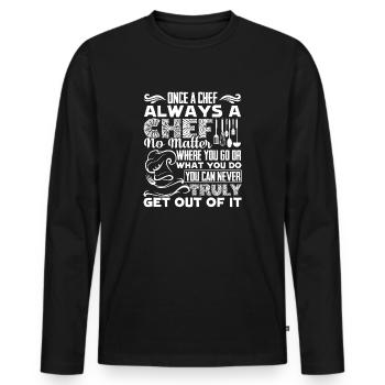 Koch einmal ein Koch Immer ein Koch - Männer Premium Bio Langarmshirt - Schwarz - Vorne - Nico (187cm)