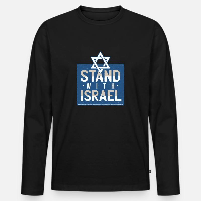 Solidarität mit Israel - Männer Premium Bio Langarmshirt - Schwarz