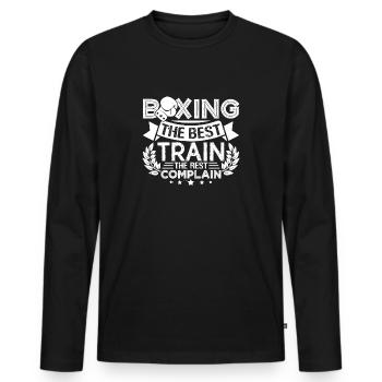 Boxe Le meilleur train Les autres se plaignent - T-shirt manches longues Premium bio Homme - noir - Devant - Nico (187cm)