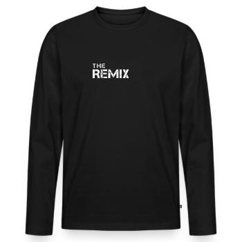 remix avec père/fils/mère/toch - T-shirt manches longues Premium bio Homme - noir - Devant - Nico (187cm)