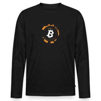 Bitcoin tech logo - bitcoin crypto trader btc gift - Men's Premium Organic Long Sleeve Shirt - black - Front - Nico (187cm)