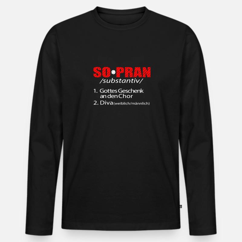 Sopran Sänger Chor Singen - Männer Premium Bio Langarmshirt - Schwarz