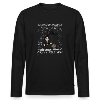 Soyez gentil avec les animaux amoureux des chiens amoureux des animaux amoureux des animaux - T-shirt manches longues Premium bio Homme - noir - Devant - Nico (187cm)